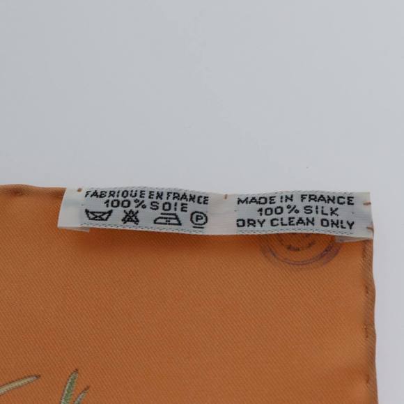 HERMES Carre 90 PASSIFLORES Scarf Silk Orange Auth am5974 - Picture 16 of 16